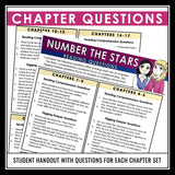 Number the Stars Questions - Comprehension & Analysis Reading Chapter Questions