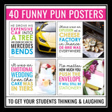 Pun Posters - Funny Classroom Bulletin Board Literary Devices Decor Display