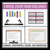 Punctuation Escape Room Bell Ringers - Comma, Semi-Colon, Apostrophe - Digital