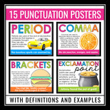 Punctuation Posters - Grammar Bulletin Board Display - ELA Classroom Decor