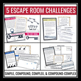 Sentence Types Escape Room - Sentence Structure Grammar Breakout Activity Game