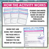 Persuasive Essay Writing - Snowball Writing Collaborative Classroom Activity