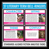 Story Elements and Literary Devices Bell Ringers - Fiction Analysis Warm Ups