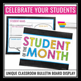 Student of the Month or Week - Class Bulletin Board Recognition Award Display