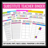 Substitute Teacher English Emergency Lesson Plans and Binder for Supply Teacher