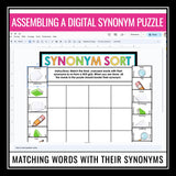 Synonym Word Choice Activity - Fun Vocabulary Digital Puzzle Game