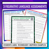 Figurative Language Assignments - Literary Devices Activities on Technology