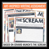 Halloween Writing Activity - Narrative Inspired by The Scream by Edvard Munch