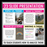 Theme Lesson - Presentation and Story Elements Graphic Organizer Assignment