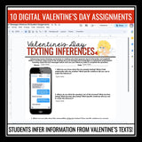 Valentine's Day Inference Activities - Inferences in Texts Digital Assignments