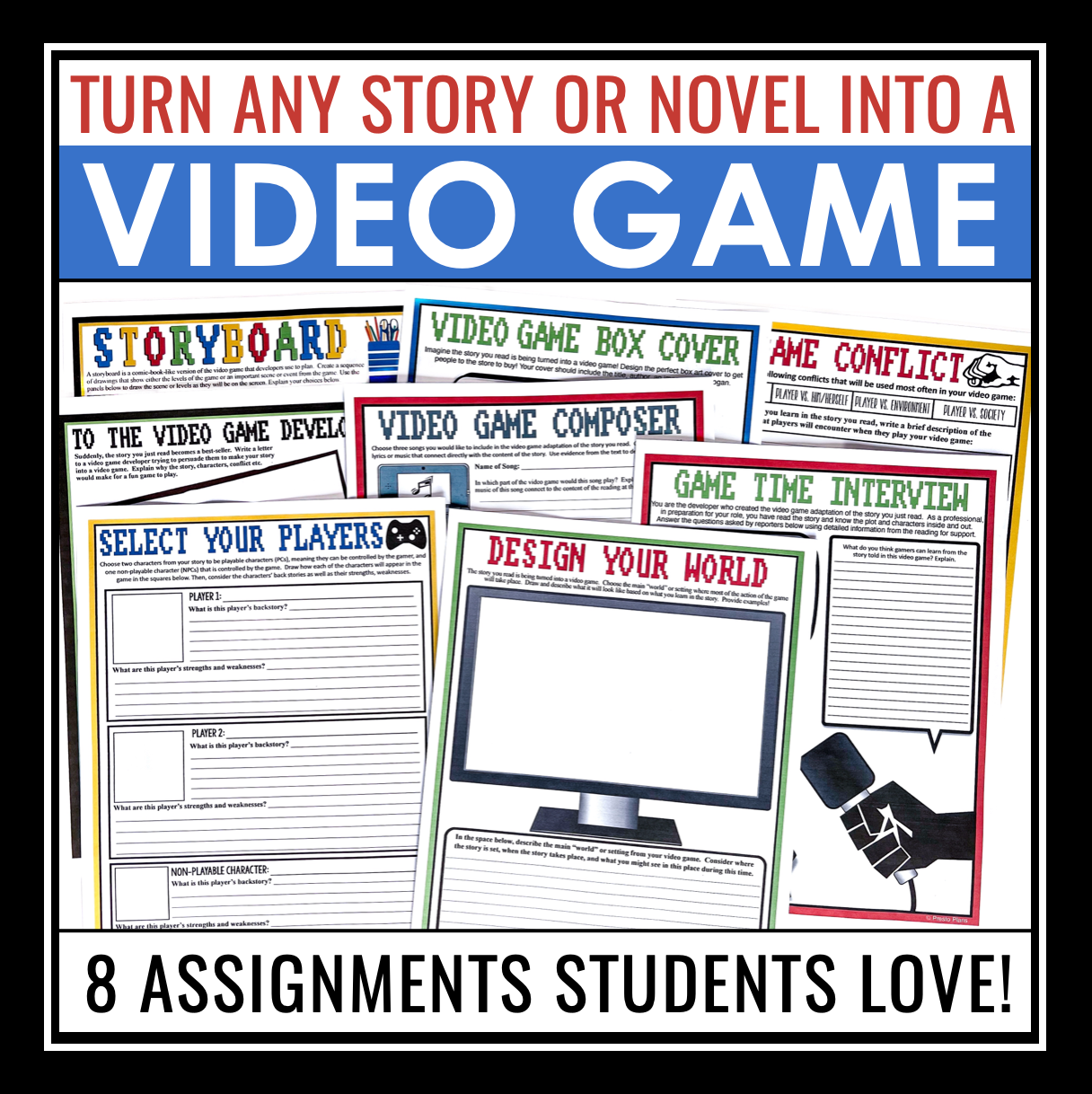 Short Story Novel Creative Assignment: Turn a Story into a Video Game –  Presto Plans