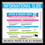 Active and Passive Voice - Digital Presentation, Grammar Assignment, and Posters