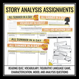 All Summer in a Day by Ray Bradbury - Short Story Unit Assignments & Activities