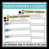 Back to School Activity - Classmates Interview First Day Digital Activity