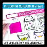 Back to School Activity - Bucket List Interactive Notebook First Days Assignment