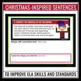 Christmas Digital Task Cards Grammar, Parts of Speech, Vocabulary, Fig. Language