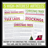 Christmas Reading Comprehension Bundle: 5 Nonfiction Articles & Assignments