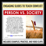 Types of Conflict Lesson - Slides & Story Elements Graphic Organizer Assignment