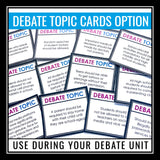 Debate Topics Bell Ringers Presentation Slides and Debate Task Cards Activity