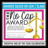 End of the Year Awards - Gen Z Slang Edition Student Awards Certificates