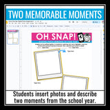 End of the Year Activity - Reflecting on the School Year in Photos - Digital