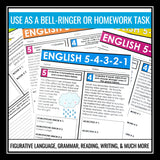 English Bell Ringers - Grammar, Vocabulary, Literary Devices, Writing, Reading