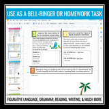 English Bell Ringers - Grammar, Vocab, Lit Terms, Writing, Reading - Digital