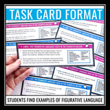 Figurative Language Bell Ringers and Task Cards - Literary Devices Practice