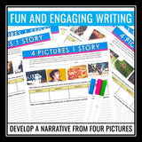 Narrative Writing Assignments with Visual Story Starters - 4 Pictures 1 Story