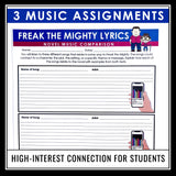 Freak the Mighty Assignment - Music Lyrics Connection to Rodman Philbrick Novel