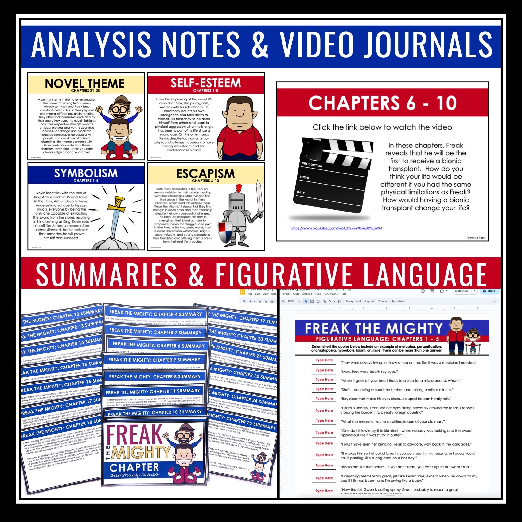 Freak the Mighty Unit Plan - Novel Study Reading Unit - Digital Print –  Presto Plans