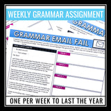 Grammar Activity - Correcting Grammar Errors in Emails Assignments & Task Cards