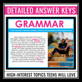 Grammar Bell Ringers for ELA - Editing Grammar, Punctuation, & Spelling Tasks