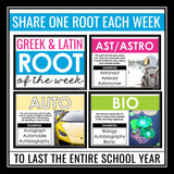 Greek and Latin Roots Vocabulary Posters and Assignment - Class Bulletin Board