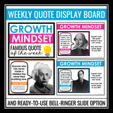 Growth Mindset Posters and Assignment - Famous Quotes Bulletin Board Decor