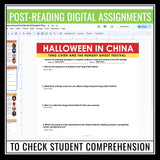 Halloween Around the World Reading Comprehension - Digital Assignments