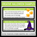 Halloween Figurative Language Activity - Literary Devices Task Cards