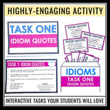 Idiom Escape Room Activity - Idiomatic Expressions Breakout Stations Review Game