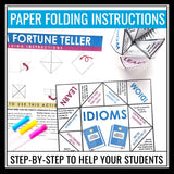 Idioms Paper Fortune Teller Activity - Idioms Game Hands-On Activity