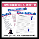 Mother to Son by Langston Hughes - Poetry Presentation and Assignments