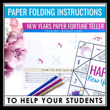 New Year's Activity - Folding a Paper Fortune Teller New Year Reflection Game