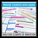 Nonfiction Assignments For Any Text - Fun Informational Text Reading Activities