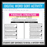 Parallel Structure Grammar Digital Lesson, Slides, Activities, and Assignments