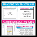 Personal Narrative Essay Writing - Digital Slides, Graphic Organizers, & Rubric