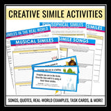 Simile Activities, Assignments, & Slides Literary Devices & Figurative Language