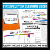 Substitute Teacher Binder - Forms, Templates, and Resources for Supply Teachers