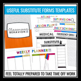 Substitute Teacher English Emergency Lesson Plans and Binder for Supply Teacher