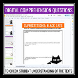 Halloween Reading Comprehension - Superstitions Nonfiction Assignments - Digital