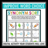 Synonym Word Choice Activity - Fun Vocabulary Digital Puzzle Game