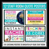 Teacher Quote Posters and Bookmarks - Staff Room Bulletin Board Decor and Gift